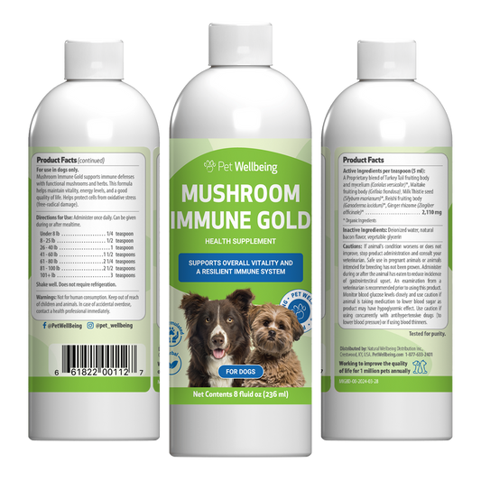 Mushroom Immune Gold - Holistic Complementary Immune and Antioxidant Support for Dogs & Cats