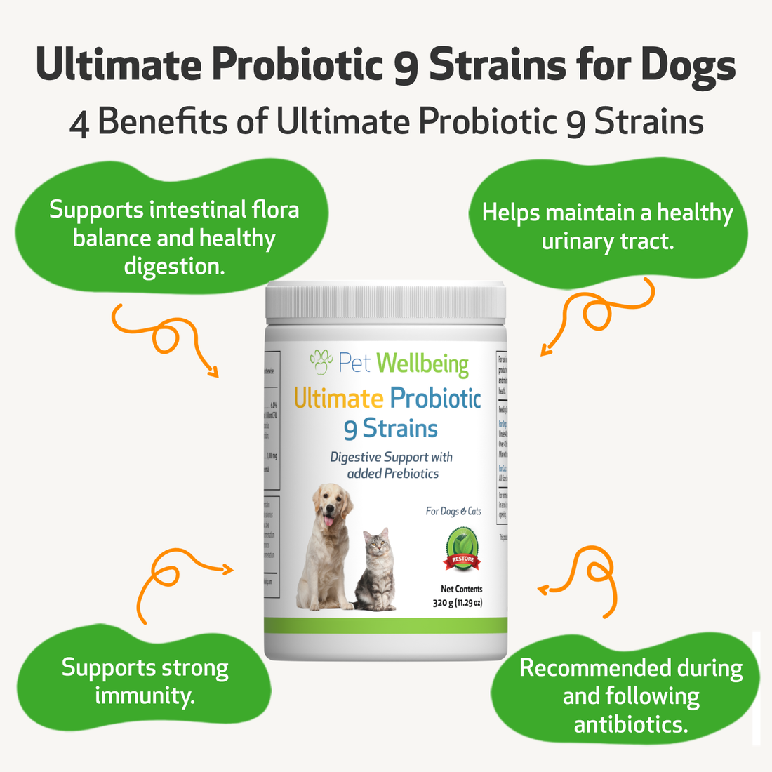 Ultimate Probiotic 9 Strains for Healthy Digestion in Dogs Pet