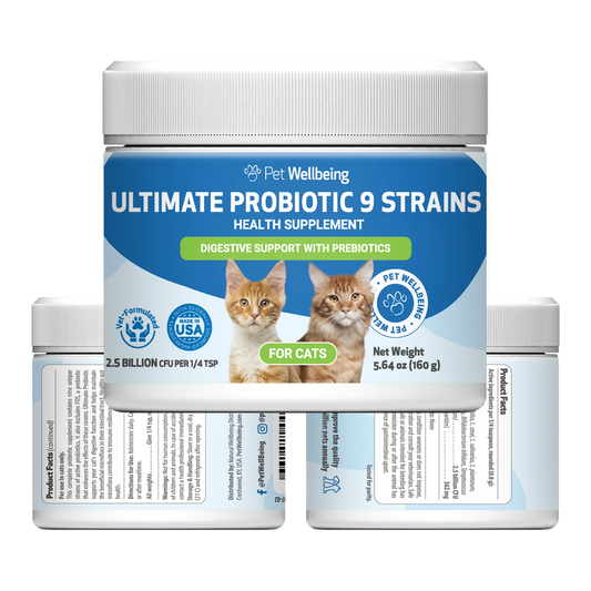 Ultimate Probiotic 9 Strains with Prebiotics - Gut Microbiome Health for Cats