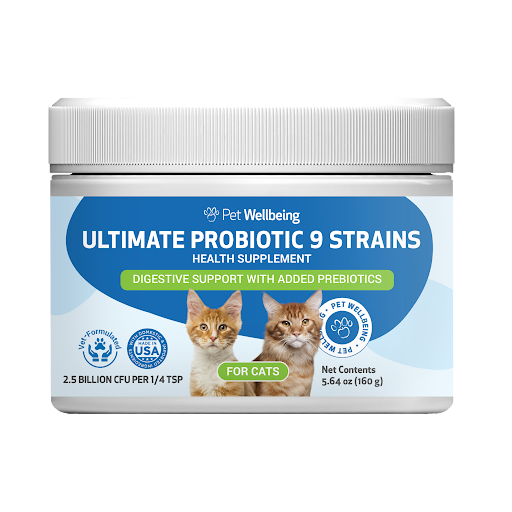 Ultimate Probiotic 9 Strains with Prebiotics - Gut Microbiome Health for Cats